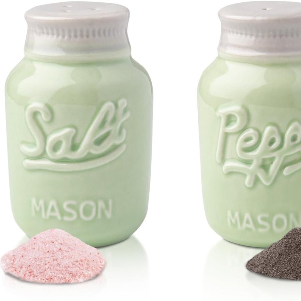 Vintage Style Mason Jar Salt & Pepper Shakers